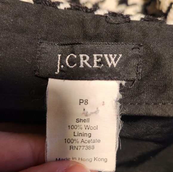 J. Crew 100% Wool Houndstooth Mini Skirt | Size P8 Petite Size 8 Vintage - Picture 5 of 9